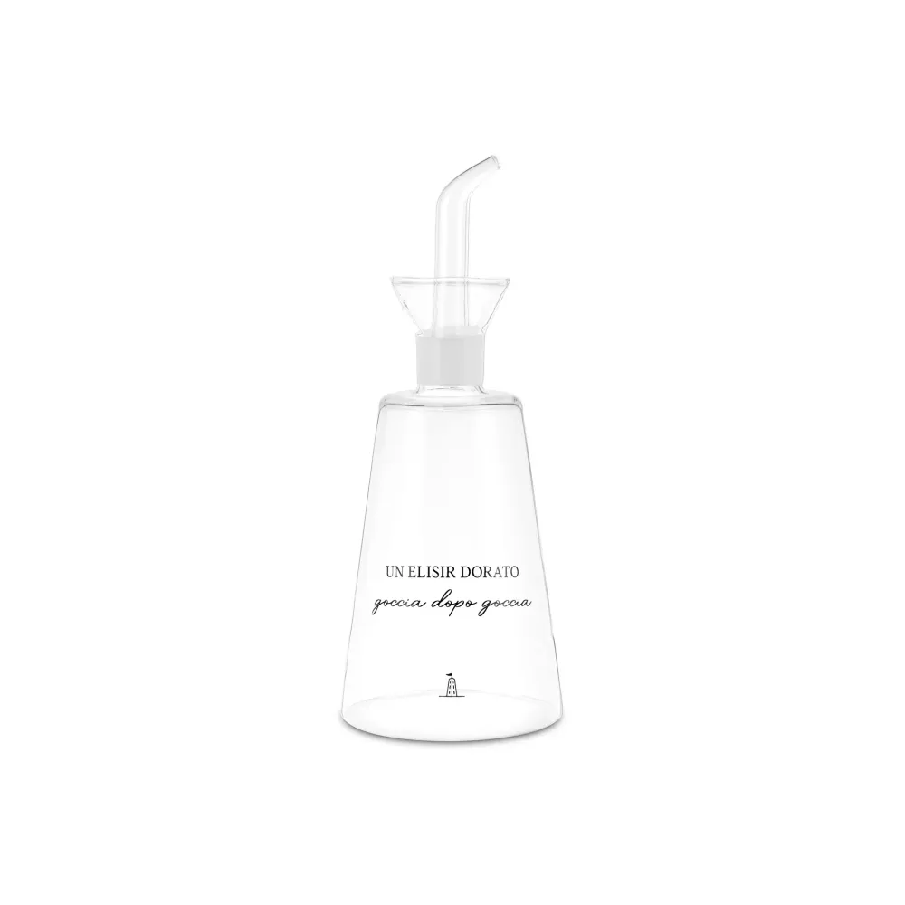 La Porcellana bianca Oliera vetro borosilicato "I Garbati" D9xH22 cm