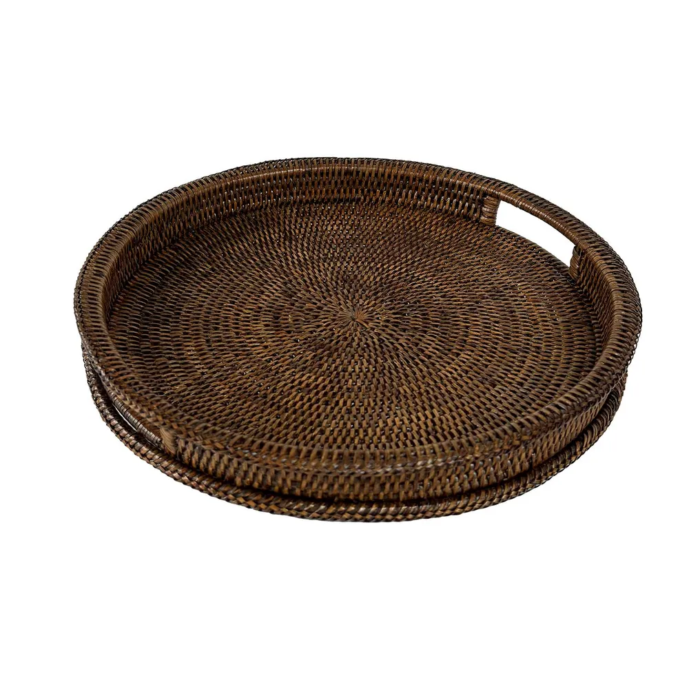 La Porcellana Bianca Vassoio rotondo rattan "Botanio" D40 cm