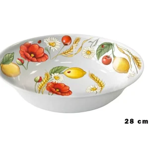 Lavafrutta melamina diametro 28cm decoro papaveri