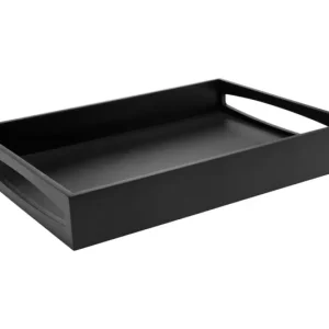 LEOPOLD Vassoio da portata 40x30x6 cm MDF nero