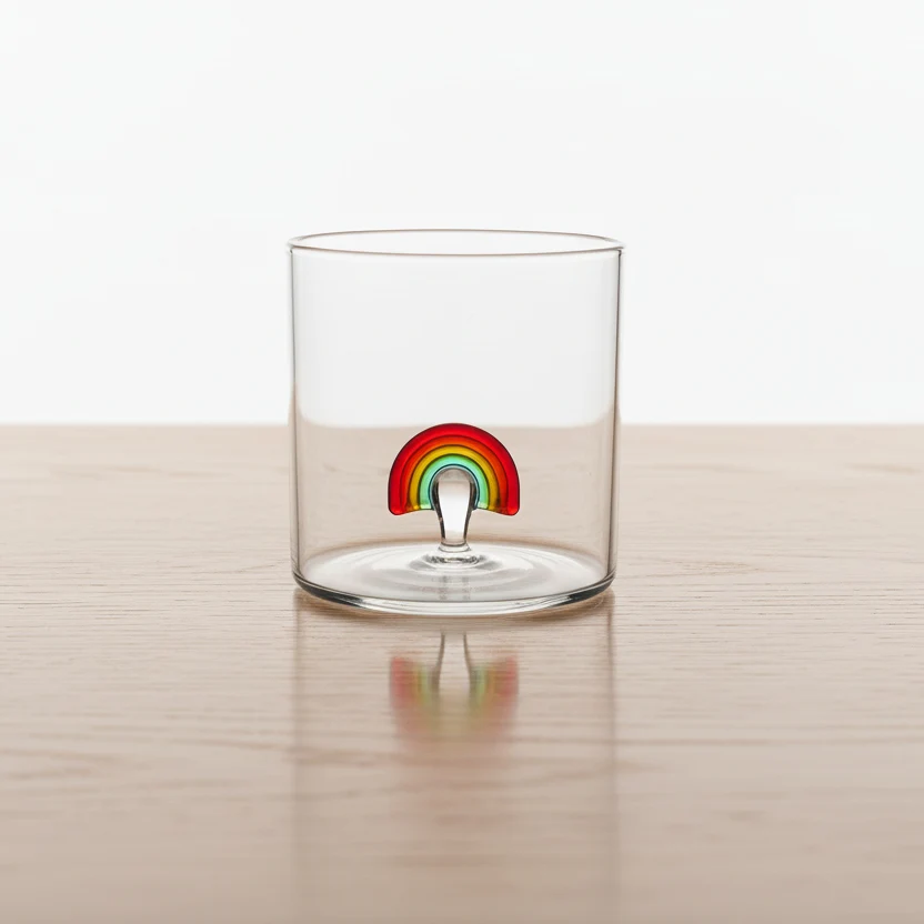 WD Lifestyle - Bicchiere Vetro Borosilicato Arcobaleno