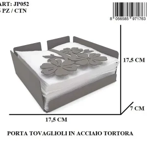 L.ilaria porta tovaglioli acciaio tortora jp052