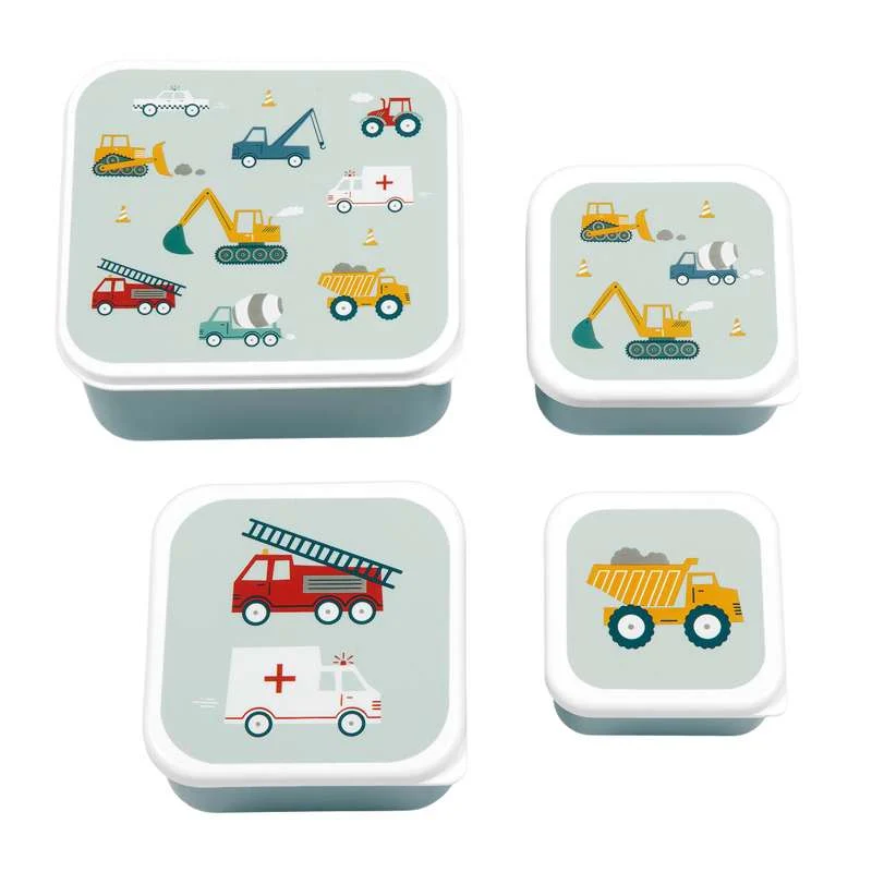 Little Lovely Company Set di lunch box e snack - 4 pz. - Veicoli