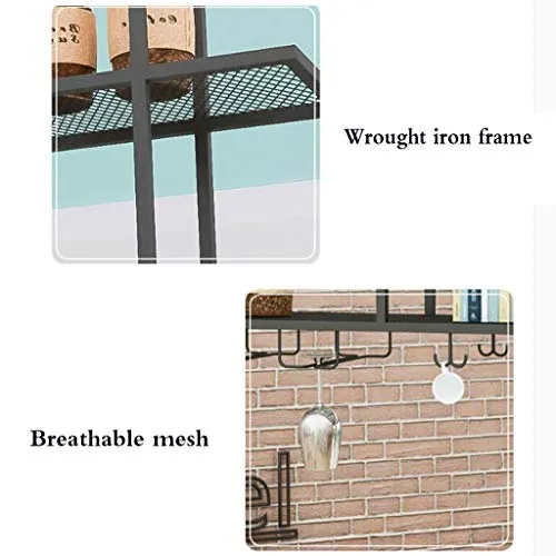 LIYANJJ Espositore per Bicchieri da Vino Capovolto Appeso soffitto Decorazione Scaffale con Ganci multifunzionali tè Tazze...