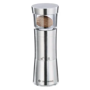 Macina noce moscata ZASSENHAUS Mephisto con vano portaoggetti e coperchio salva aroma 13 cm