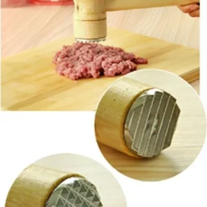 Mazzuola Mazzetta Batticarne Rompinervi Con 2 Facce Manico Legno Taglianervi