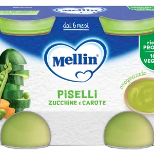 Mellin Omogeneizzato Piselli E Carote 2 Pezzi Da 130 G
