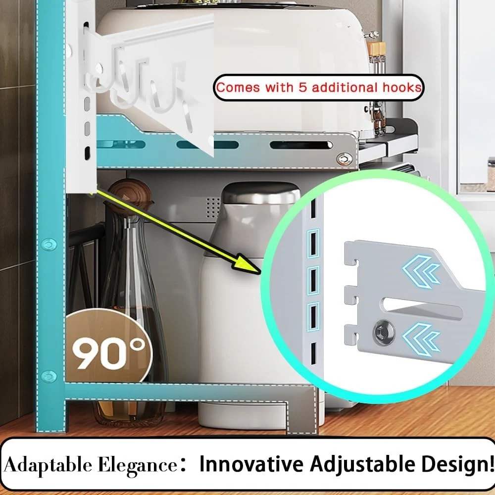 Mensola Espandibile Per Forno Microonde Scaffale Cucina Organizzatore Tavolo Regolabile
