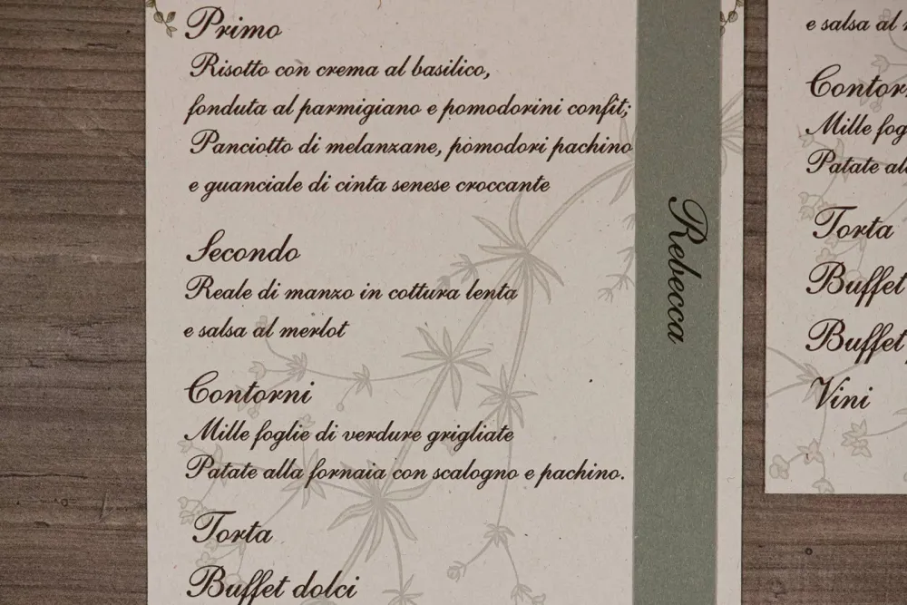 Menu - linea Romantic Wild