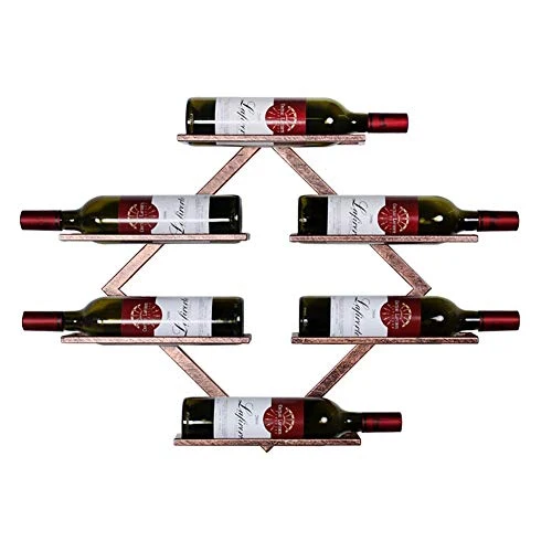 mmmy Portabottiglie, portabottiglie per Vino, portabottiglie Americano Metallo Parete, può ospitare 6 Bottiglie di Vino St...