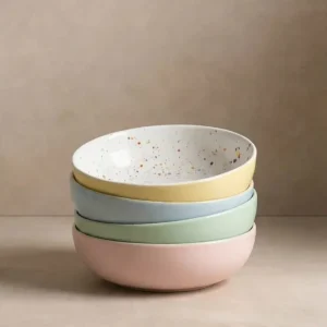 Set di 4 Piatti per Pasta Breeze Party Terracotta 21cm Colori Misti MT
