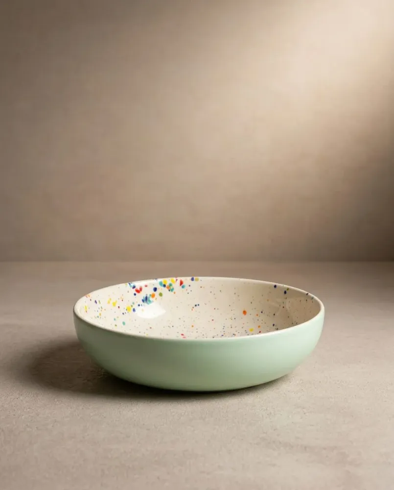 Set di 4 Piatti per Pasta Breeze Party Terracotta 21cm Colori Misti MT