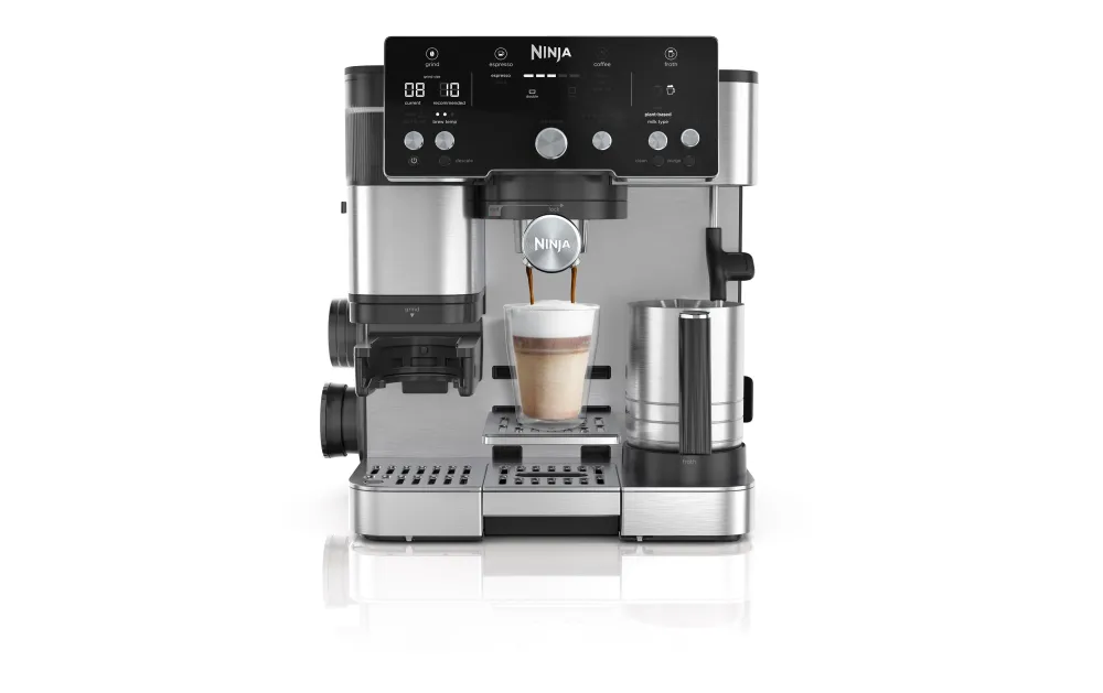 Ninja Macchina per espresso (portafiltro) – 9 bar, 2,0 l, ugello per schiuma di latte, argento/nero