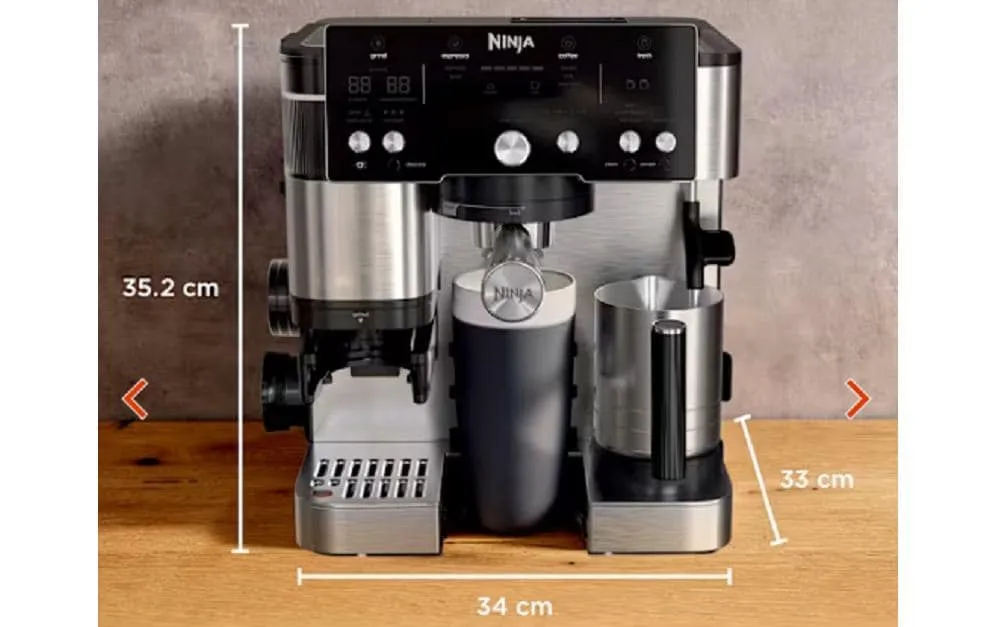 Ninja Macchina per espresso (portafiltro) – 9 bar, 2,0 l, ugello per schiuma di latte, argento/nero