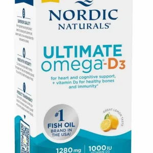 Nordic Naturals Ultimate Omega-D3 Olio di pesce 1280 mg 120 capsule molli al gusto di limone