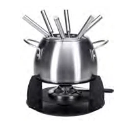 Nouvel Set per fonduta Flag – Acciaio inossidabile, per fonduta bourguignonne, fuoco, nero, 6 persone, 9 pezzi