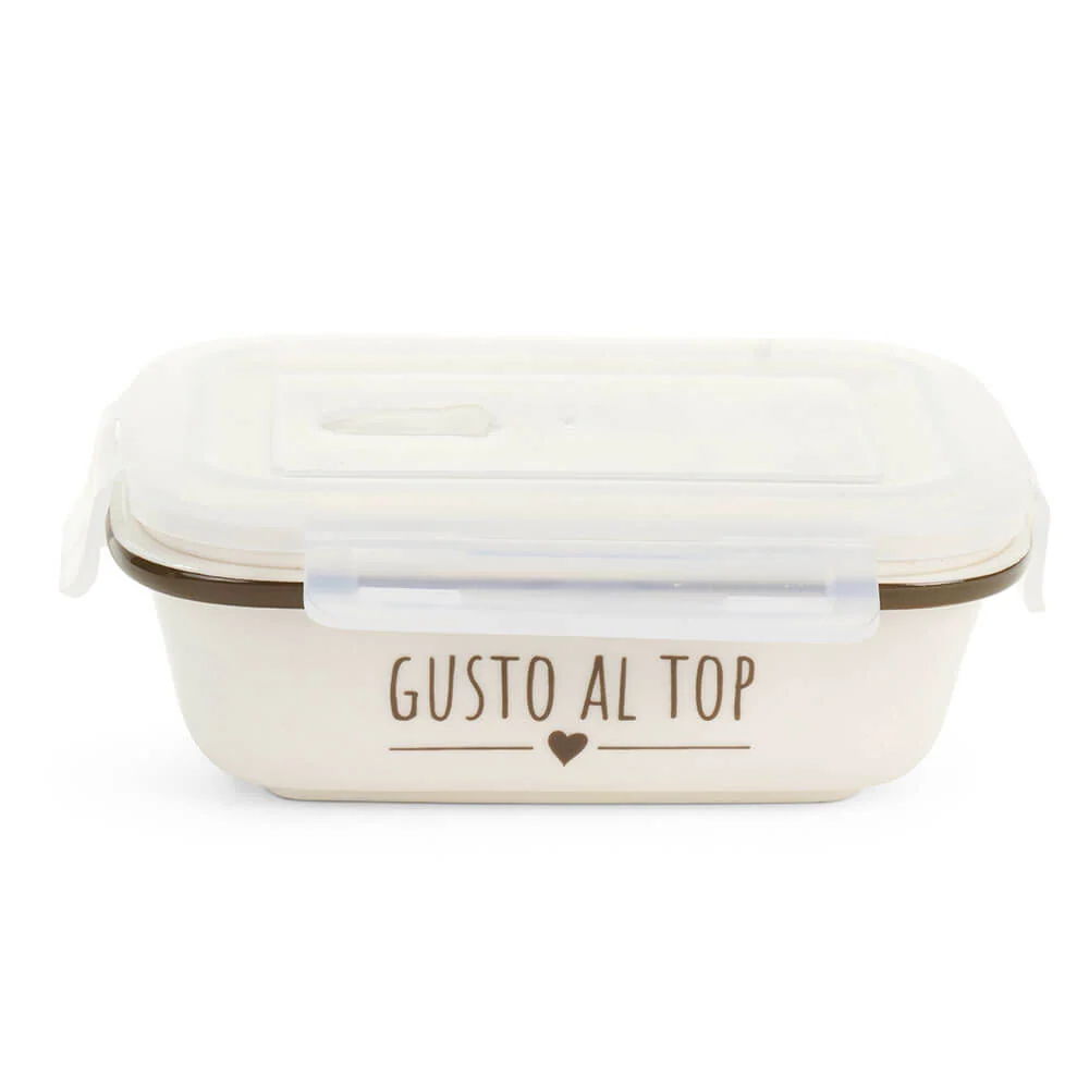 Nuvole di Stoffa Contenitore ceramica con tappo "Gusto al top My Home" 14x10.2x4.3 cm