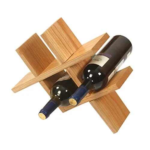 Supporto per ripiano Portabottiglie legno massello Home Living Room Portabottiglie Decorazione Display creativo Griglia bo...