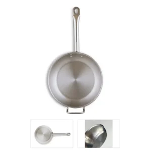 Padella da 36 cm alluminio e acciaio inox fuji 8519 - manico e maniglia acciaio - Comas
