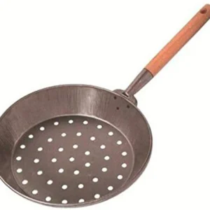 Padella castagne c/manico legno 30cm 530