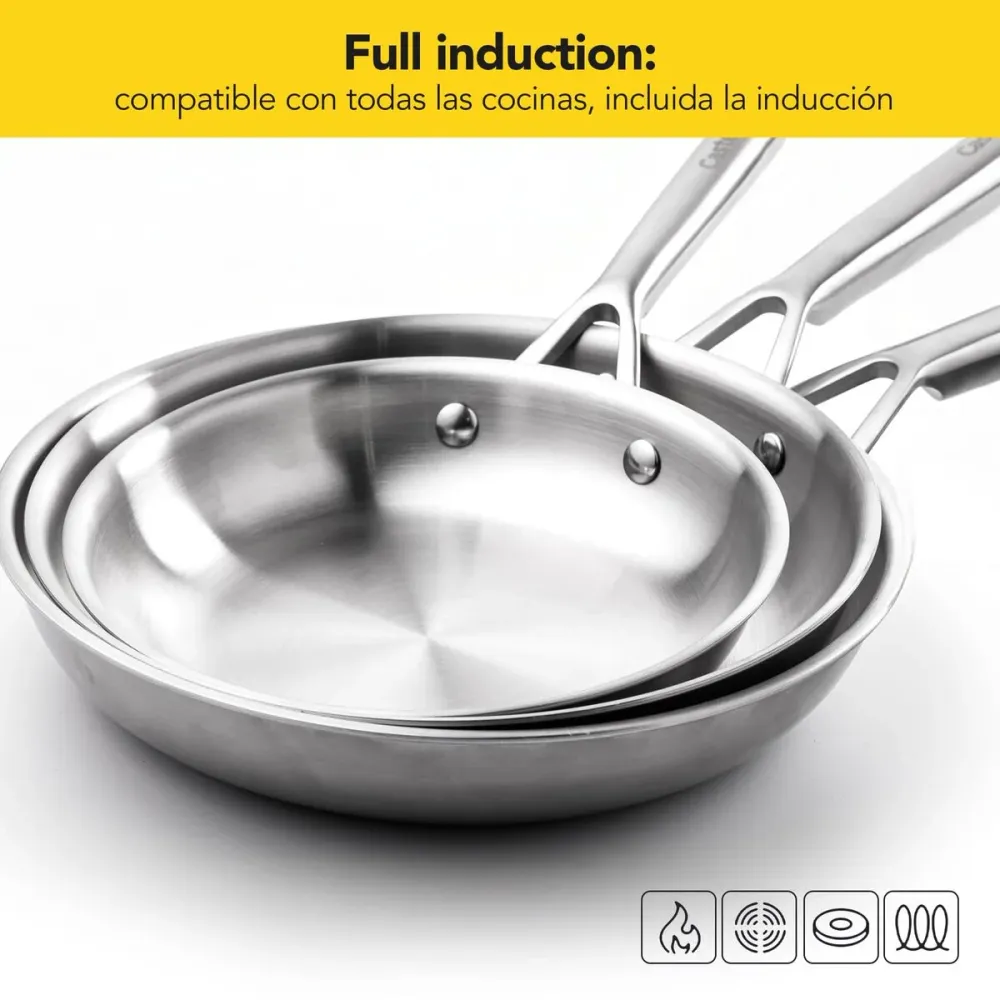 Padella Castey E-S28 Grigio Acciaio inossidabile Ø 28 cm