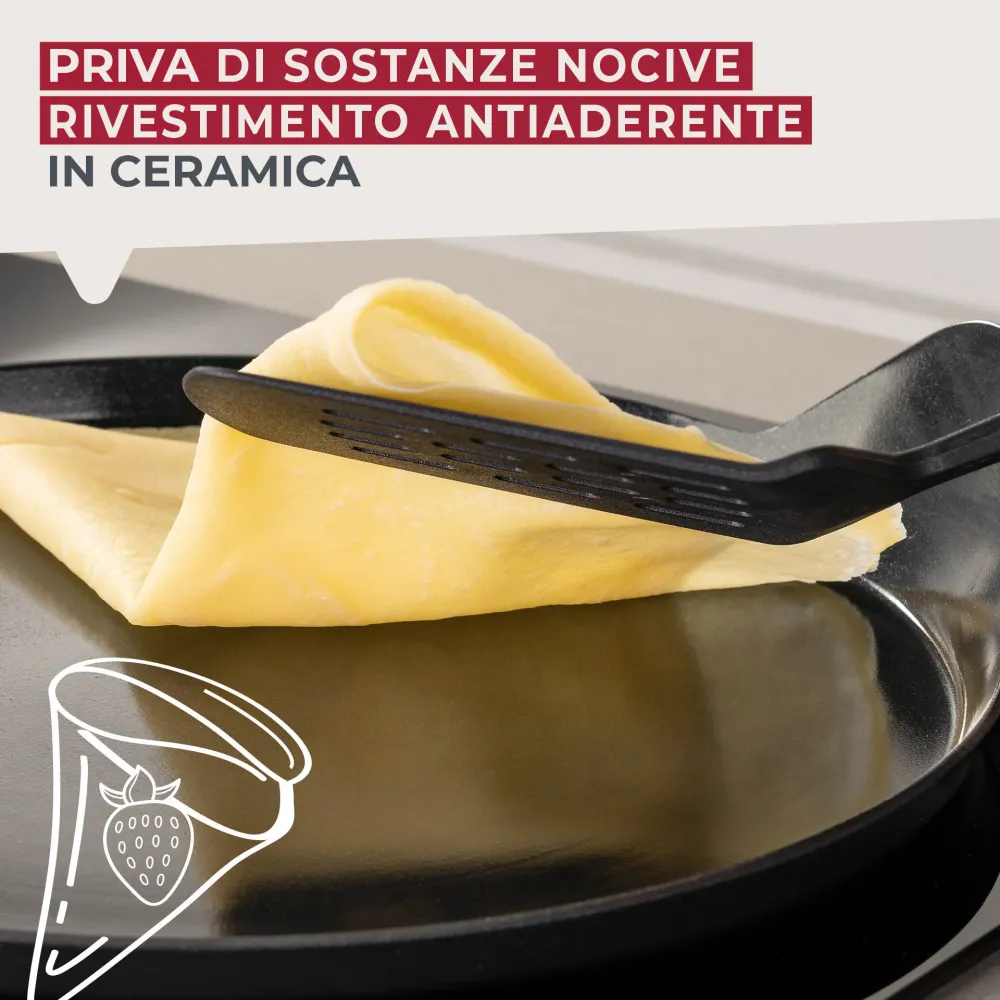 Padella per Crepe, alluminio riciclato con rivestimento antiaderente, Linea Statement