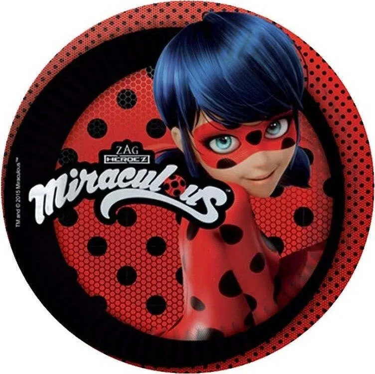 8 Pezzi Piatti Usa E Getta Piatto 18 Cm Lady Bird Nickelodeon Miraculous Party