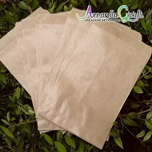 50 pezzi Sacchetti carta kraft, confettata, 10x16 centimetri, avana, bustine...
