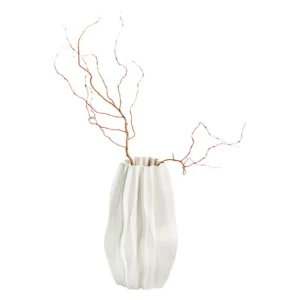 PHILIPPI Vaso ceramica plissettata 17x16x30 cm