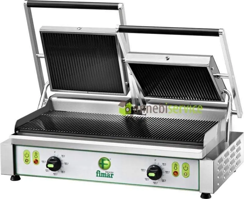 Piastra cottura ghisa pe50r 3400 w - doppia - superficie inf. rigata 230v 1ph - 230-400v 3ph Fimar