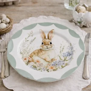 Piatto Ceramica con Coniglio 21 cm – Vicky Collection Blanc Mariclò