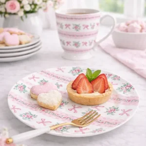 Piatto Dessert Porcellana 19 cm – Ribbon Isabelle Rose