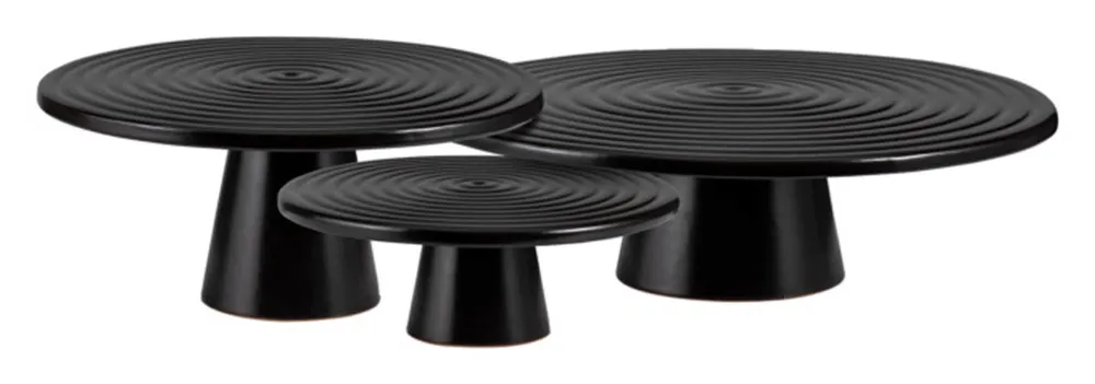 Piatto DUTCHDELUXES su piede nero opaco ø 25 cm