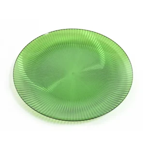 Piatto piano grande plastica verde moderno, 26x2 cm - Mercury