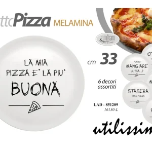 Piatto pizza melamina diametro 33cm - disponibile 6 decori assortiti