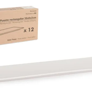 PIATTO RETT. AVORIO BRILLO 30X8CM "ELITE"