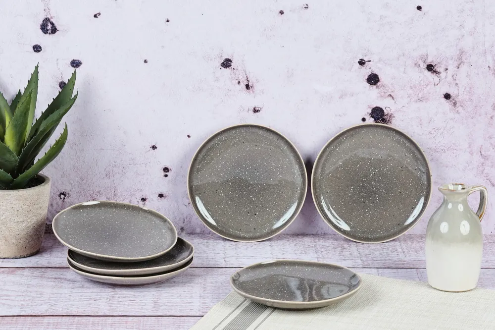 Piatto STELLAR Ø18cm - 6 pezzi - Grigio cemento