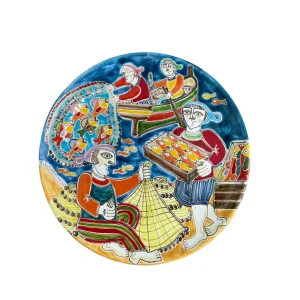 Piatto Tondo Pescatori Diametro 30 cm