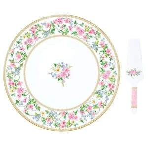 Piatto torta con paletta fine porcellana della linea GARDEN JOY di Easy Life Ø 32 cm