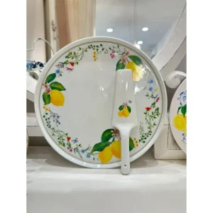 Piatto torta con paletta porcellana colour box, 32 cm.