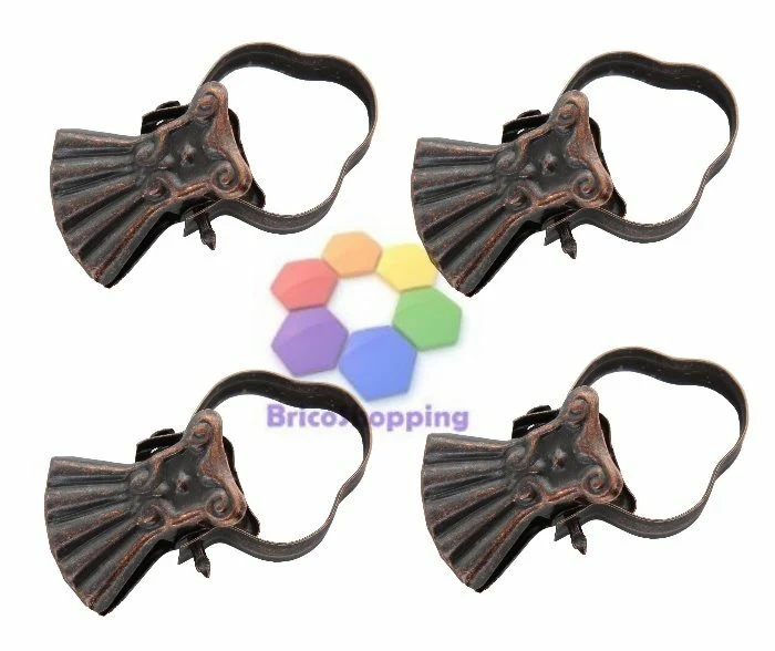 PINZA BRONZATA PER TENDE PINZETTONE BRONZO PER ANELLI MOLLA 4 PEZZI