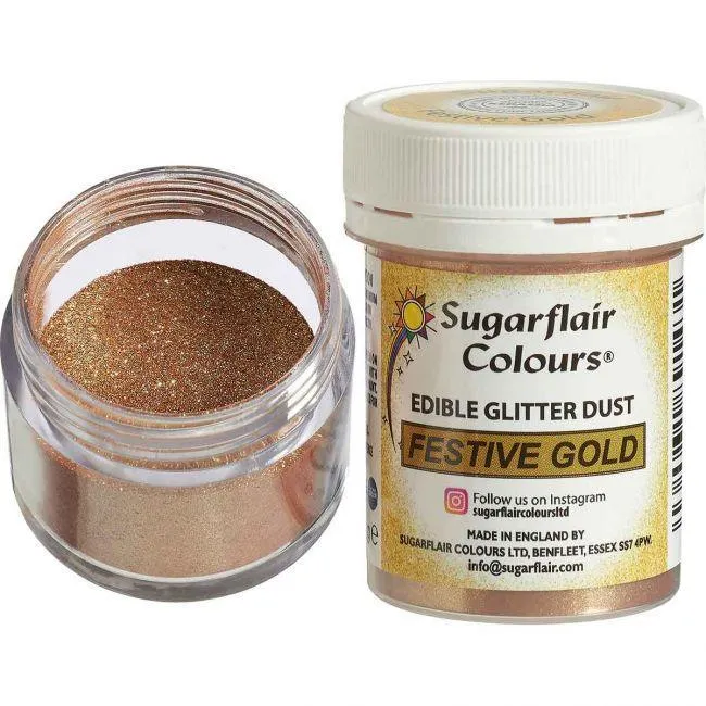 Polvere Alimentare Scintillante Oro Festivo