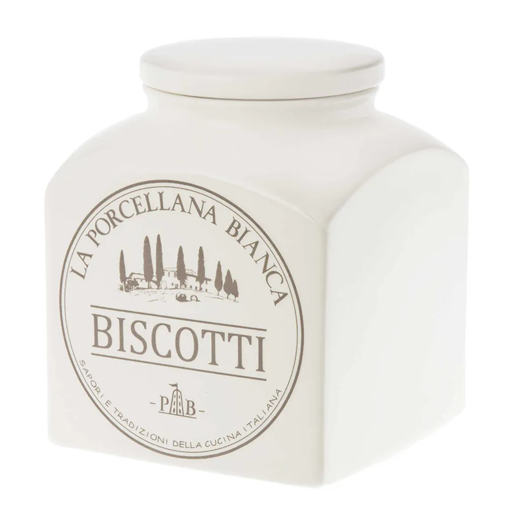 LA PORCELLANA BIANCA - Conserva Biscottiera Barattolo Contenitore 3,5L