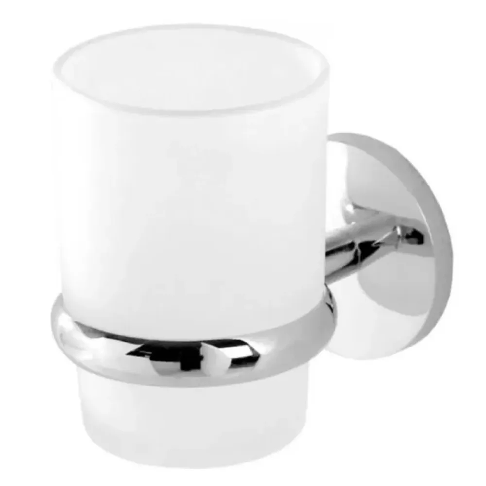 Portabicchiere Acciaio Cromato Modello Bora Dim. Cm(Lxh):Ø6X16 Cromo Idroweb