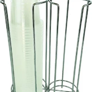Portabicchieri Doppio Caffe Organizer 2 Cilindri Metallo Cromato Cucina