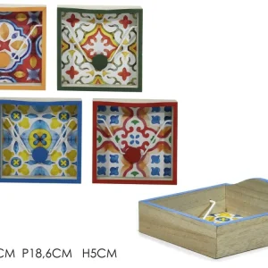 Portatovaglioli mediterraneo mdf multicolor con fermatovaglioli metallo - Gusto Casa