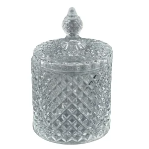 Potiche trasparente vetro stile classico con coperchio 8,5x14 cm - Melograno