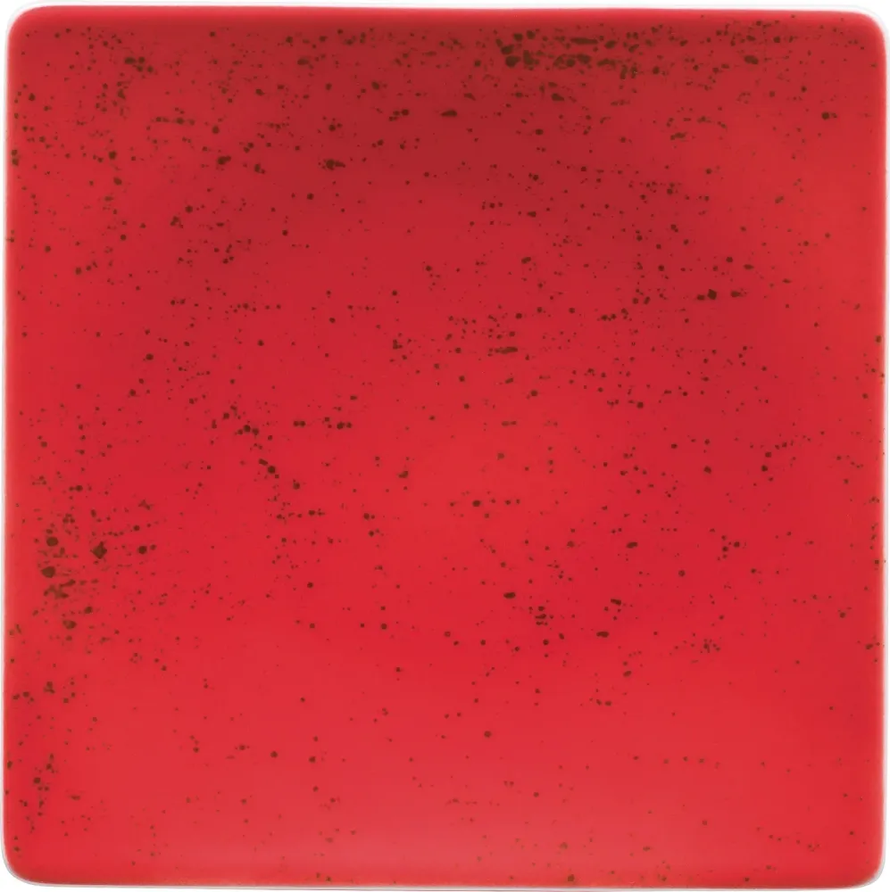 PottPiatto rosso unico semi-profondo quadrato coupé 24cm