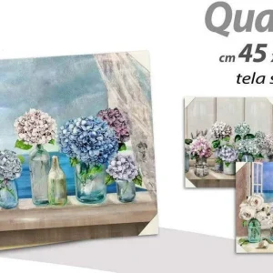 Quadro Quadretto Decorativo 45x45x1,8cm Tela Su Legno Deluxe Decori Ass. 806872