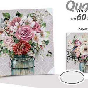 Quadro Quadretto Decorativo 60x60x2,5cm Tela Su Legno Deluxe 2 Decori Ass 832000